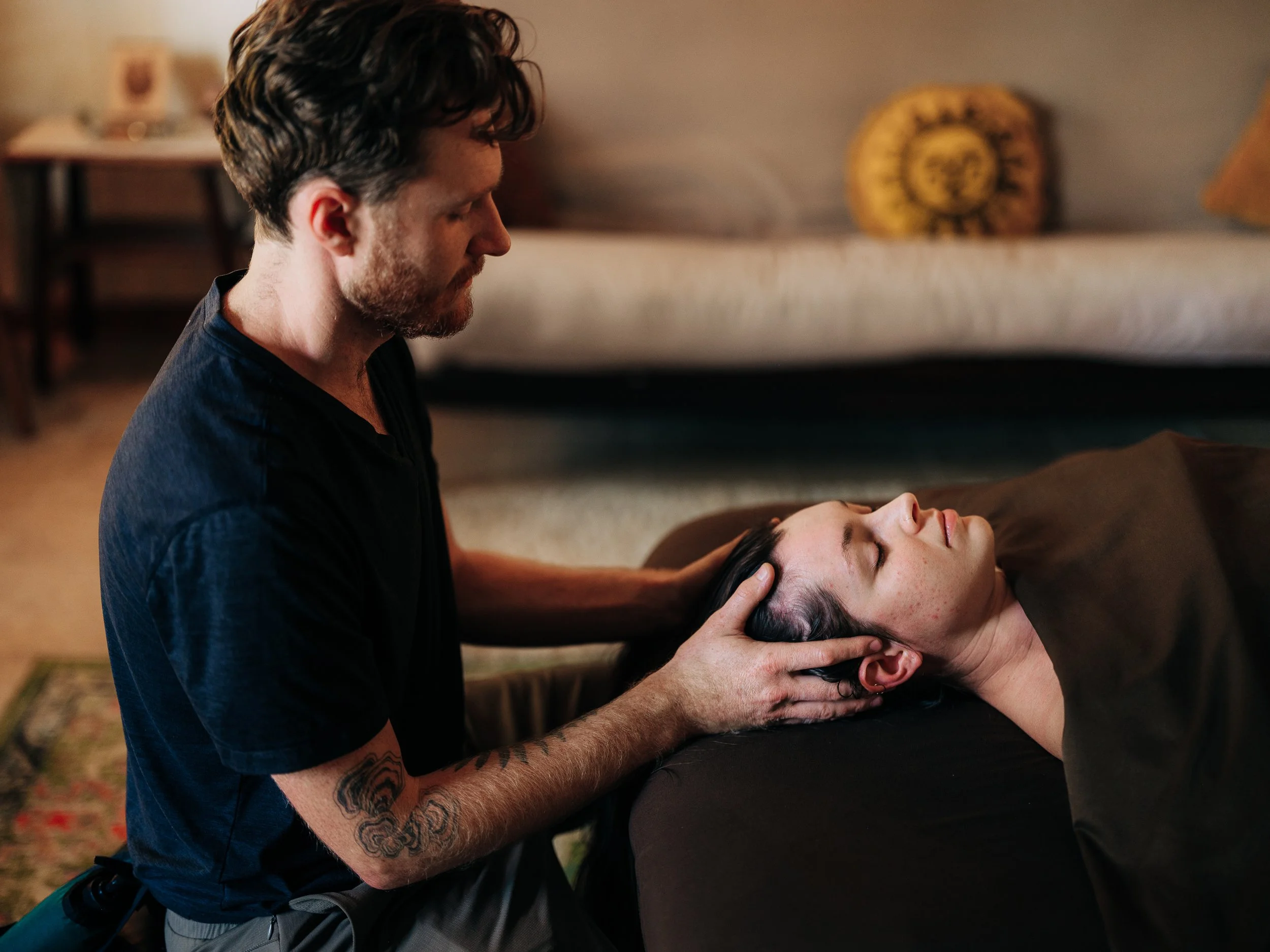 Therapeutic cranial massage session at Zen Fox Healing Arts Asheville