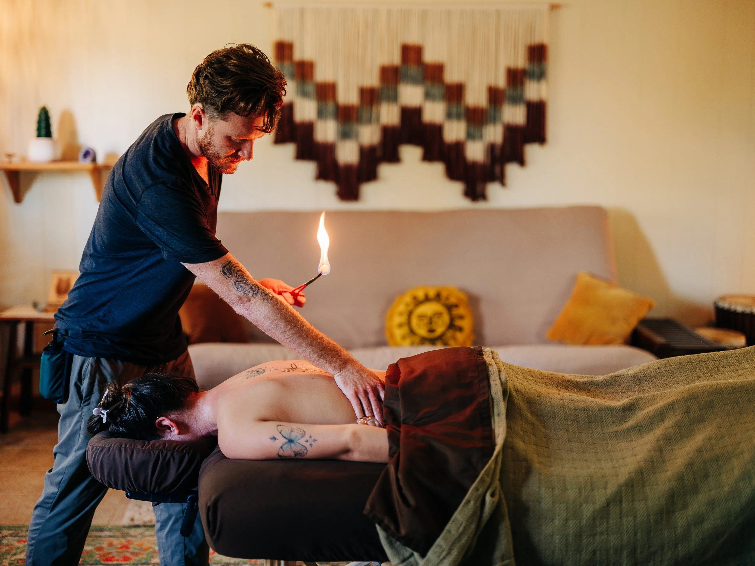 Massage therapy session at healing studio near NC Arboretum Asheville